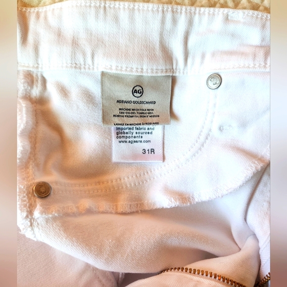 Adriano Goldschmied Farrah Skinny Ankle White Jeans Size 31R - Picture 4 of 6